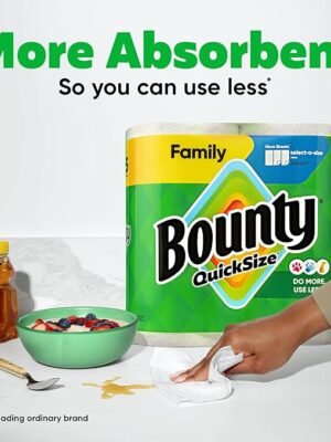 Bounty Jiabao Quick Size Paper Towels, White, 8 Rolls