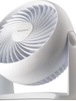 Honeywell TurboForce Air Circulator, Small Tabletop Fan, Quiet Personal Fan for Home or Office, 3 Speeds, 90 Degree Pivoting Head, White, HT-904