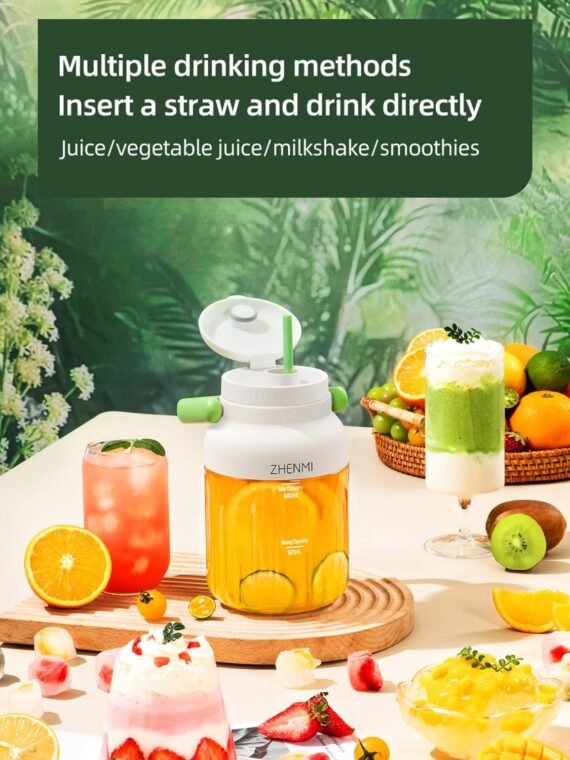 Portable Blender, Personal Blender for Smoothies and Shakes, Cordless, 33 BPA Sniffer Container, 18000RPM Motor, Leak-proof Lid with Straw Spout, USB-C Rechargeable, Easy-Clean Parts (Green)