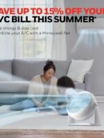 Honeywell TurboForce Air Circulator, Small Tabletop Fan, Quiet Personal Fan for Home or Office, 3 Speeds, 90 Degree Pivoting Head, White, HT-904