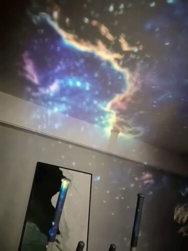 Galaxy Projector, 2-in-1 Starry Sky Projector & Night Light, 360° Adjustable LED Space Galaxy Lamp, Milky Way Mood Lighting, HD Image Star Projectors for Bedroom Hallway Ceiling Decor (12Pcs) photo review