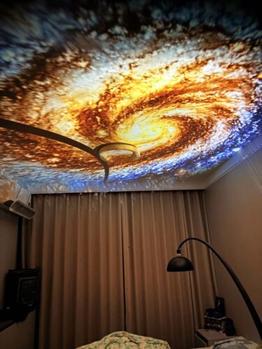 Galaxy Projector, 2-in-1 Starry Sky Projector & Night Light, 360° Adjustable LED Space Galaxy Lamp, Milky Way Mood Lighting, HD Image Star Projectors for Bedroom Hallway Ceiling Decor (12Pcs) photo review