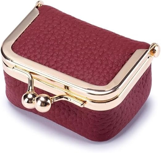 Artificial Leather Mini Jewelry Box, Mini Jewelry Organizer for Women, Red