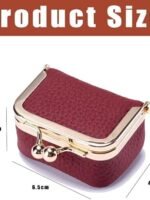 Artificial Leather Mini Jewelry Box, Mini Jewelry Organizer for Women, Red