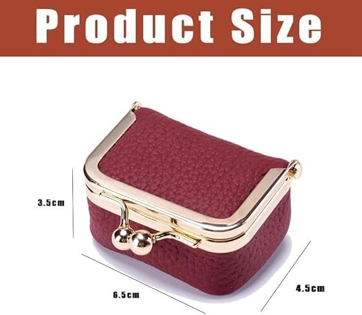 Artificial Leather Mini Jewelry Box, Mini Jewelry Organizer for Women, Red