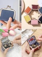 Artificial Leather Mini Jewelry Box, Mini Jewelry Organizer for Women, Red