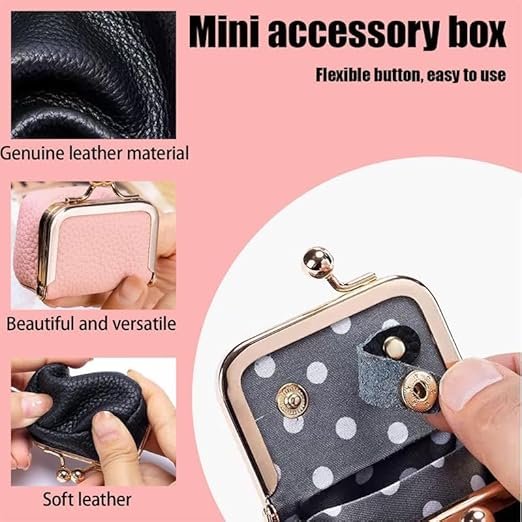 Artificial Leather Mini Jewelry Box, Mini Jewelry Organizer for Women, Red