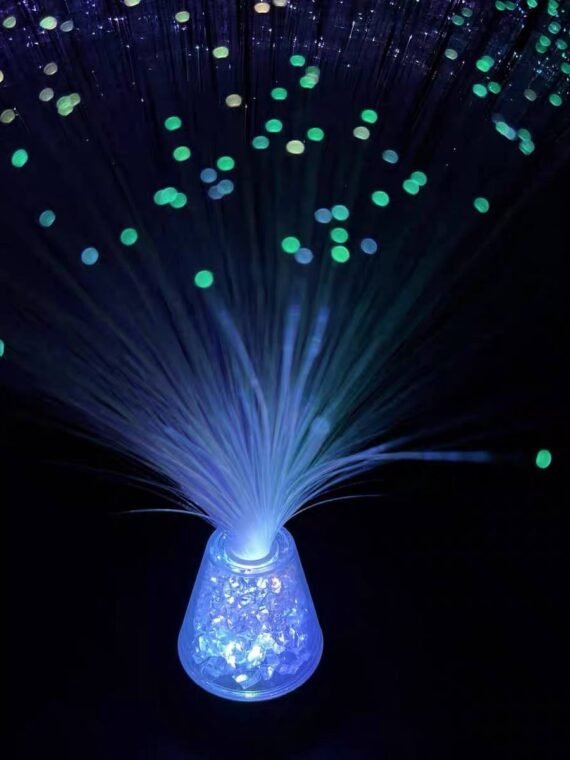 LED starry sky fiber optic light, colorful automatic color-changing starry night light, ambient flower lamp, bedside bedroom table lamp