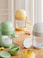 Manual Ice Shaver Machine, Hand Crank Ice Crusher for Home, Portable Snow Cone Maker, Shaved Ice & Slush Maker, No Electricity Required, Compact Ice Crushing Machine for Kitchen and Street Vendors