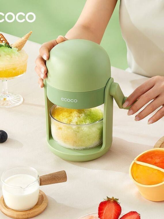 Manual Ice Shaver Machine, Hand Crank Ice Crusher for Home, Portable Snow Cone Maker, Shaved Ice & Slush Maker, No Electricity Required, Compact Ice Crushing Machine for Kitchen and Street Vendors