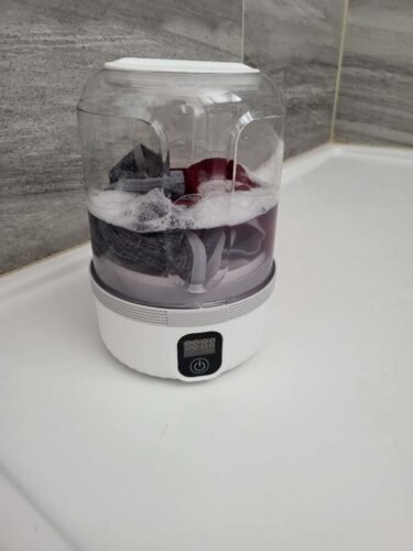 Upgraded 1.5L Mini Portable Underwear Washing Machine – Rechargeable, Deep-Cleaning Washer for Small Garments; Suitable for Apartments, Dorms, RVs, Travel, and Hotels (White) photo review