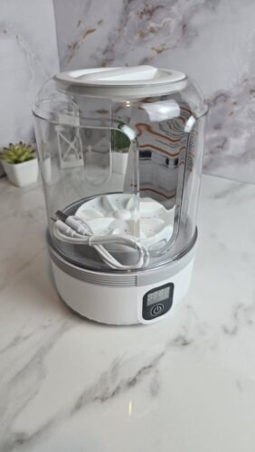 Upgraded 1.5L Mini Portable Underwear Washing Machine – Rechargeable, Deep-Cleaning Washer for Small Garments; Suitable for Apartments, Dorms, RVs, Travel, and Hotels (White) photo review
