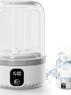 Upgraded 1.5L Mini Portable Underwear Washing Machine – Rechargeable, Deep-Cleaning Washer for Small Garments; Suitable for Apartments, Dorms, RVs, Travel, and Hotels (White)