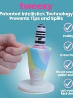 tweexy Hinge Untippable Nail Polish Bottle Holder | Anti-Spill Nail Polish Holder Stand, Tilted, Smartgrip Airlock Suction | Fingernail Painting, Nail Art Tools | Nail Polish Accessories (Unicorn)