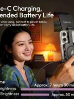 Ulanzi GL01 Magnetic Selfie Light – Dual LED Fill Light for Top/Bottom of Phone, Retractable Arm, Dimmable (2500K-6500K), Portable Vlog Light; Compatible with iPhone 17 Pro and smaller models (Not compatible with Pro Max) – White