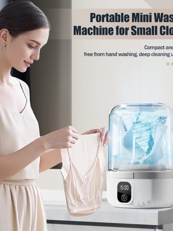 Upgraded 1.5L Mini Portable Underwear Washing Machine – Rechargeable, Deep-Cleaning Washer for Small Garments; Suitable for Apartments, Dorms, RVs, Travel, and Hotels (White)