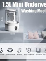 Upgraded 1.5L Mini Portable Underwear Washing Machine – Rechargeable, Deep-Cleaning Washer for Small Garments; Suitable for Apartments, Dorms, RVs, Travel, and Hotels (White)