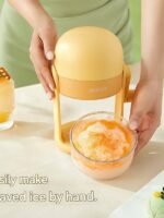 Manual Ice Shaver Machine, Hand Crank Ice Crusher for Home, Portable Snow Cone Maker, Shaved Ice & Slush Maker, No Electricity Required, Compact Ice Crushing Machine for Kitchen and Street Vendors