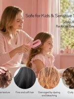 Spray Hair Brush with Fine Continuous Mist for Frizz & Static Control, 2-in-1 Detangling Hair Brush for Dry, Flyaway & Tangled Hair, Wet or Dry Styling Brush for Women, Pink