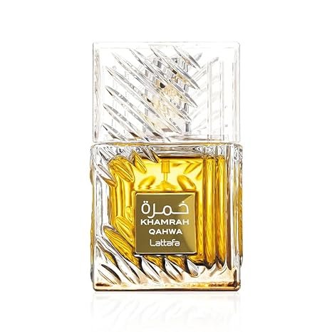 Lattafa Khamrah Qahwa -Vanilla, warm spice, cinnamon, sweet – Long-lasting Eau de Toilette, unisex, 3.4 oz / 100 ml.